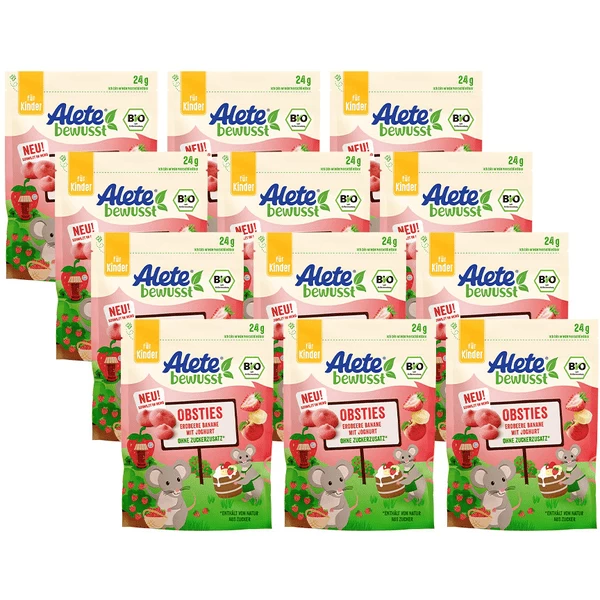 Alete Bio Obsties Erdbeere Banane Mit Joghurt 12x 24 G Ab 3 Jahren 3 Alete Bio Obsties Erdbeere Banane Mit Joghurt 12x 24 G Ab 3 Jahren
